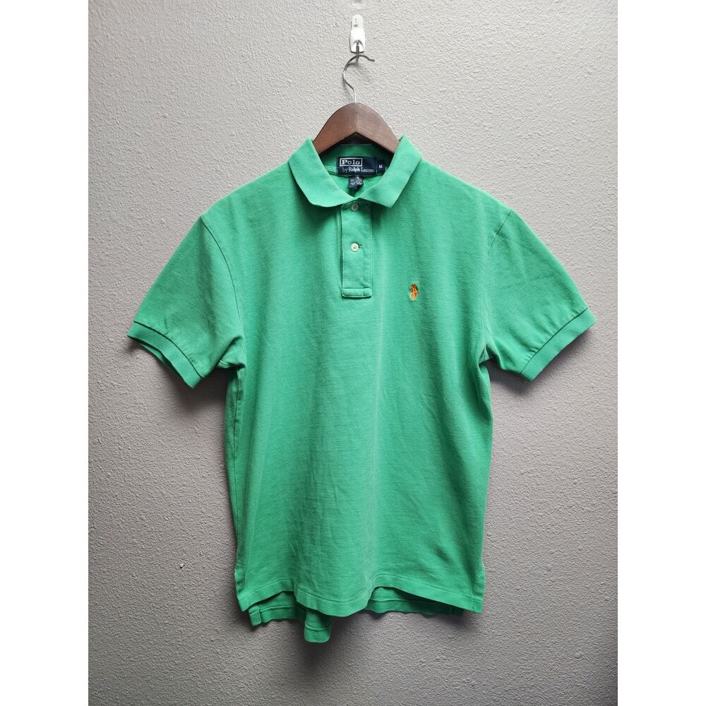 Polo Ralph Lauren Green Polo Shirt Medium Embroidered Pony Casual Preppy Classic